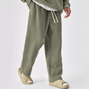 Men's Solid Color Drawstring Elastic Waist Straight Leg Sweatpants