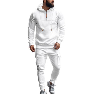 Men's Loose Sports Hooded Sweatshirt And Pants Set