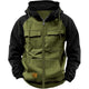 Men's Casual Colorblock Raglan Sleeve Hooded Sweatshirt Jacket