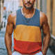 Men's Summer Fashion Colorblock Knitted Tank Top