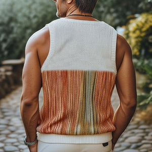 Men's Summer Fashion Casual V-neck Knitted Tank Top
