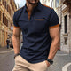 Men's Colorblock Chest Pocket Lapel Short Sleeve Polo Shirt