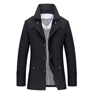 Men's Mid-length Lapel Trench Coat