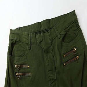 Men's Zipper Decor Multi-pocket Slim Jeans