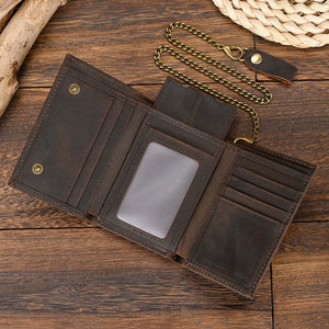 Men's Vintage Trifold Casual Genuine Leather Wallet