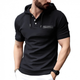 Men's Casual Cotton Patchwork Houndstooth Slim Fit Short Sleeve Hoodie