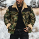 Men's Fleece Lapel Camouflage Suede Single Breasted Jacket