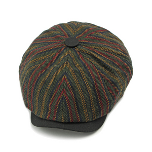 Men's Vintage Bohemian Striped Newsboy Hat