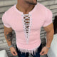 Men's Summer Fashion Lace-up Tassel Short-sleeved T-shirt